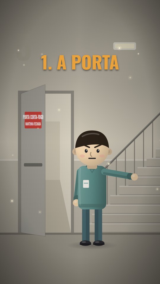 Porta corta-fogo da escada
